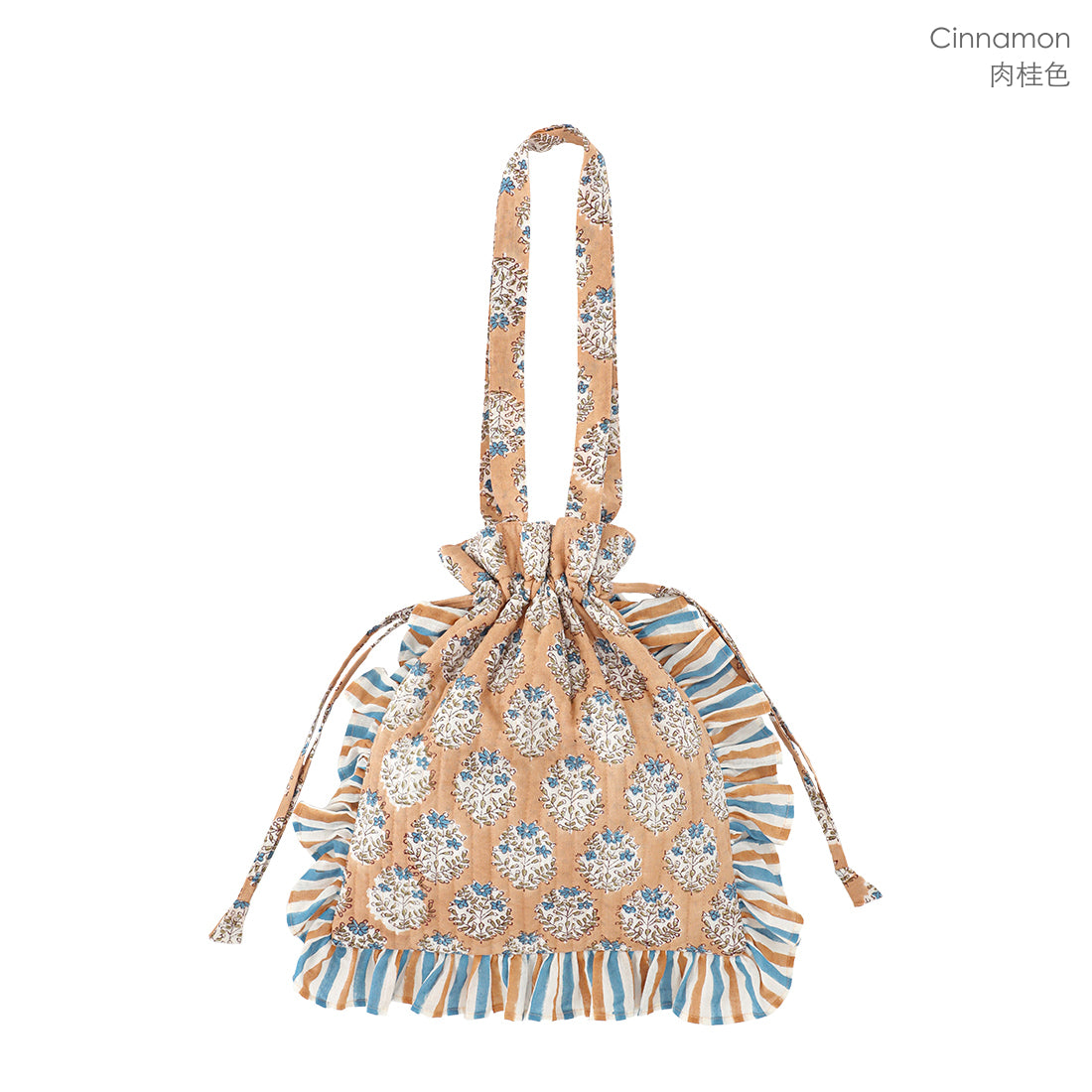 Frill Tote Carino Block Print (Cinnamon)
