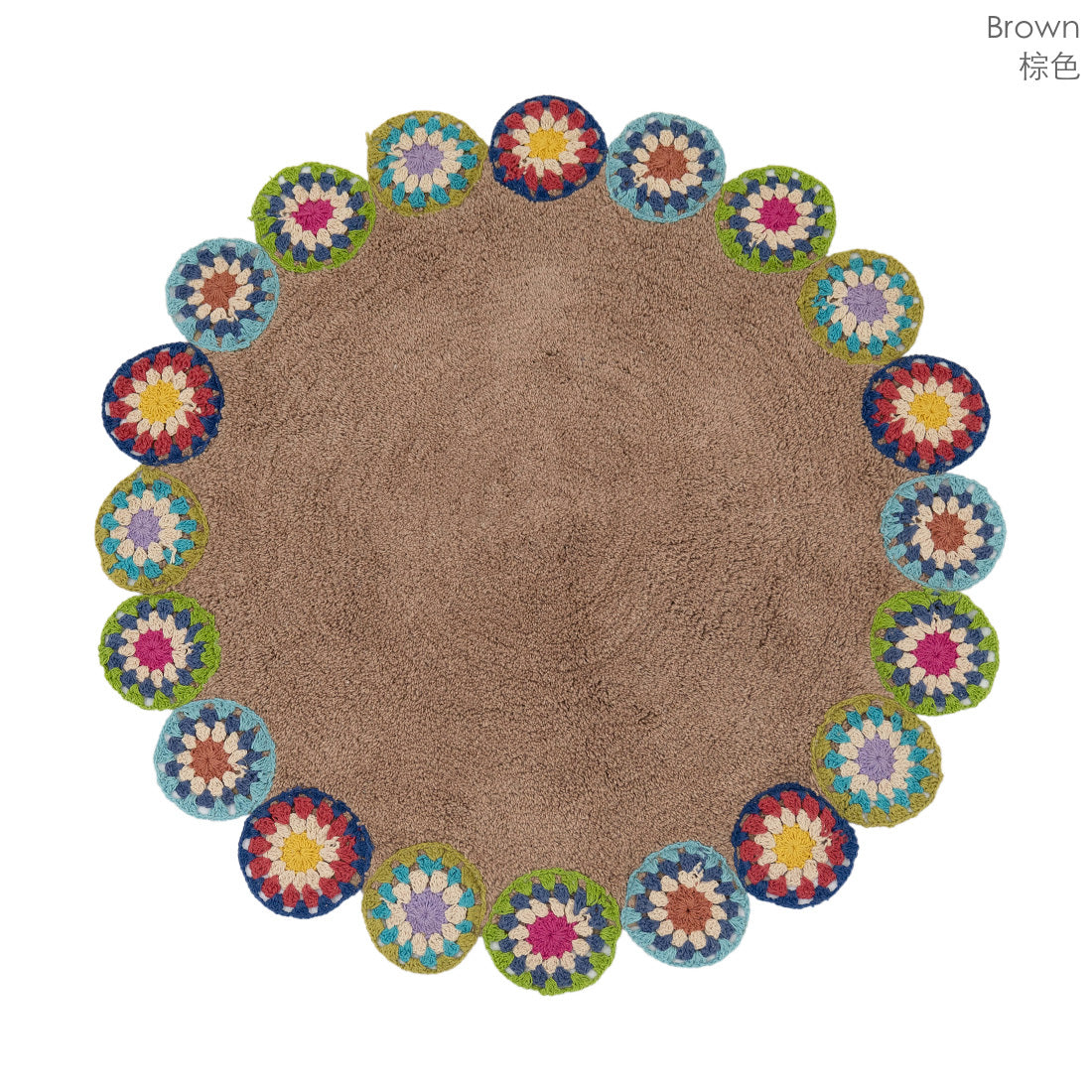 Circle Mat Crochet / Brown - image 1