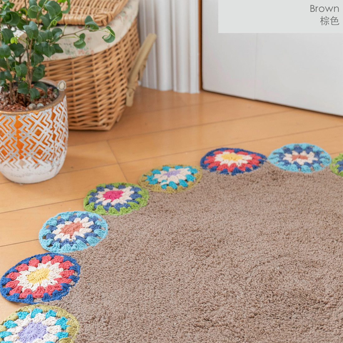 Circle Mat Crochet / Brown - image 3