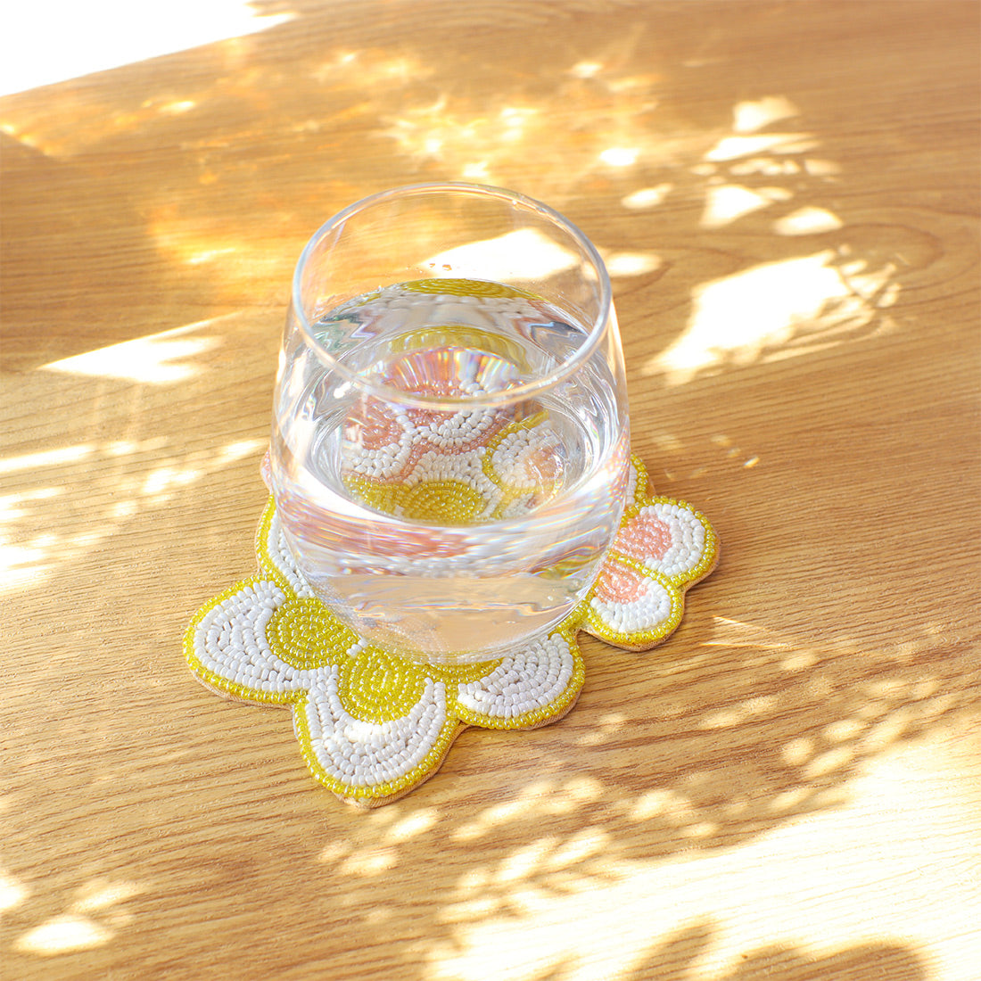 Beaded Coaster Plumeria - image 4